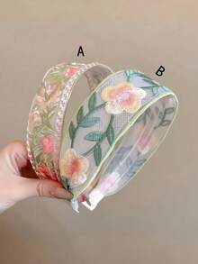 3pcs Floral Embroidered Headbands For Girls, Versatile & Elegant For Daily Wear, Work, Beach, Great Gift For Friends ,Makeup ,Hair Band ,Diadema ,Hair Hoop