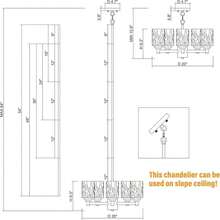 ALICE HOUSE 20&#34; Dining Room Chandeliers, Brushed Nickel Contemporary Farmhouse Lighting Fixture For Kitchen, Bedroom And Bathroom AL4095-H5