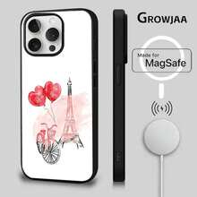Custodia per telefono con Torre Eiffel di Parigi compatibile con 16e, 16, 15, 14, 13, 12, 11, Plus, Pro, Max, Mini con ricarica senza fili magnetica Magsafe - Custodia compatibile con 17, 17 Pro, 17 Pro Max