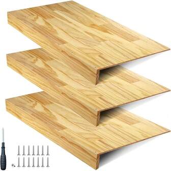 16 * 36 In Wooden Wire Shelf Cover 3 Count Removable Pantry Shelf Cover Wire Rack Covers With Screw Accessories For Kitchen Closet Bathroom Store Office