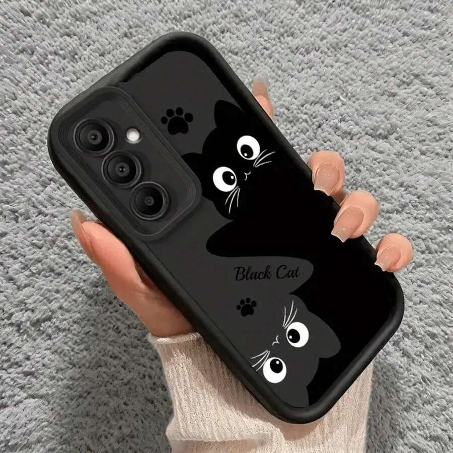 Funda para Teléfono de Gato de Dibujos Animados Súper Kawaii Compatible con for  for galaxy S25/S24/S23/S22 Plus Ultra 5G, Antigolpes, Anticaídas y Antideslizante, Carcasa Protectora Suave de Cobertura Total para la Nueva Lente Escalera Tianyan, Funda para for Honor, fundas de movil, protector para celular, case para celular, fundas, case - Multicolor - Ver 1