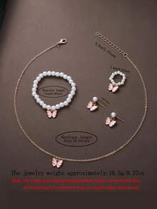 Set de 6 ceasuri electronice drăguțe și la modă pentru femei, cu afișaj digital în formă de inimă și LED, echipate cu brățară cu bijuterii fluture, colier, inel, set de cercei, potrivite pentru viața de zi cu zi, cum ar fi întoarcerea la școală, petreceri și călătorii, cadou de ziua de naștere, Ziua Îndrăgostiților, sezonul absolvirii, Crăciun, cadoul perfect pentru doamne