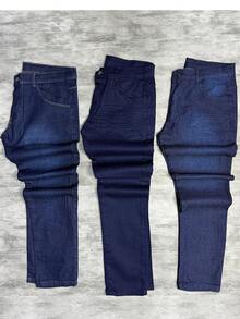 KIT 3 Classic Dark Wash Men's Jeans With Medium Stretch For Everyday Wear - 查看 3