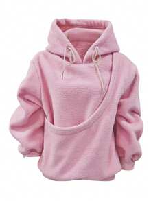 Ladies Long-Sleeved Hooded Sweater For Pets, Worn At Home And Shopping In Autumn And Winter. - Pink - View 3