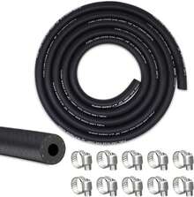 1/4 Fuel Line, Fuel Line Hose 10 Feet, NBR Rubber Gasoline Tube With 10 PCS Stainless Steel Fuel Line Clamps, Fuel Line Kit