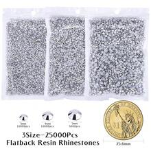 25000Pcs Sliver Rhinestones For Bedazzling Kit, 3-5mm Resin Flatback Rhinestones Bulk Bedazzle Gems Diamonds For Crafts DIY Shoes, Clothing{"Color_name":"Sliver"} - 銀條 - 查看 8