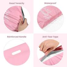 bolsas de polietileno para envos, coloridas, de 25, 4x 33, unidades, diseo mejorado con asa, bolsas de plstico para pequeas empresas y ropa, bolsas gruesas de polietileno para paquetes de Navidad, color rosa - Rosado + 10X13" 100 piezas - Ver 3