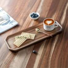 Japanisches Rosenholz rechteckiges Serviertablett, hitzebeständige Holzmaserung Platte, Brotbrett, Teetassen Halter