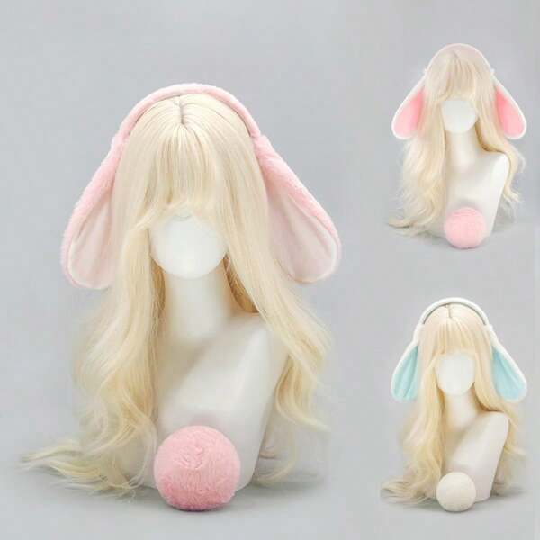 Cute Fluffy Pink Bunny Ear Headband, Plush Rabbit Ear Hair Hoop, Fashionable Cosplay Head Accessory For Anime, Halloween, Parties & Daily Dress-Up, Soft Fuzzy Hairband For Kids, Teens & Adults, Ideal Gift For Bunny Lovers & Cosplay Enthusiasts