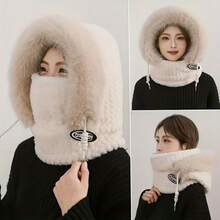 3-In-1 Women's Plush Scarf, Neck Warmer And Ear Muff Riding Hat, Suitable For Outdoor Activities And Holiday Events, Winter Accessories, Cold Weather Gear, Comfortable Headwear, Snug Fit, Soft Fabric, Hand Wash Only, Multifunctional Accessory, Neck Warmer Hat, Suitable For Holiday Enthusiasts, Outdoor Enthusiasts, Winter Hat With Ear Flaps, Women's Ear Muffs, Women's Hat, Women's Winter Hat - Multicolor - View 4