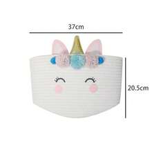 TandT Homewares Small Woven Cotton Rope Storage Basket Unicorn