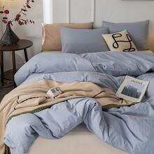 Ultra Soft 100% Cotton Solid Color Dusty Pink Queen Duvet Cover Set With Zipper Closure - 3 Pieces,  In 2025 - Light Blue - View 4