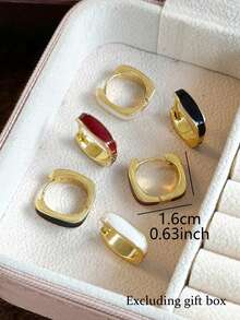 3 pares de pendientes de cobre con diseño geométrico minimalista y lujoso de doble cara con acabado en aceite, adecuados para uso diario casual, festivales y fiestas (sin caja de regalo)