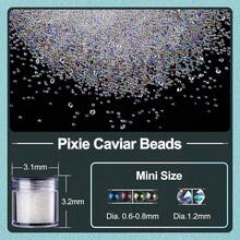 1.5-6mm Round AB Nail Rhinestones Crystals For Nail Art Manicure And AB Pixie Caviar Beads, Sugar Tiny Dust Glass Iridescent Long Lasting Shine Rhinestone Bead Gem Jewels Diamond{"Size_name":"1.5-6mmAB+AB"} - 1.5-6mmAB+AB - 查看 3