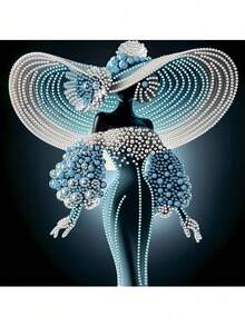 1 pezzo Kit di pittura a diamante asimmetrica, ricamo a diamante 5D a forma speciale e cristallo, decorazione murale fai-da-te, donna elegante, senza cornice 30cm*30cm