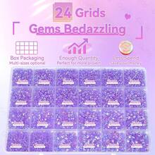21000Pcs Purple AB Rhinestones For Bedazzling Kit, Mix Sizes Jelly Bedazzling Resin Gems, Gems Bedazzling For Crafting, Purple Flatback Resin Rhinestones For Craft DIY Face Makeup{"Color_name":"S13"} - S13 - 查看 4