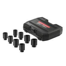 Axle Nut Impact Socket Set, 1/2" Drive Deep 6-Point 8-Piece SAE Spindle Nut Socket Set, CR-MO Heat Treated Large Socket Set With Storage Case, For Auto Repair, Removing Or Installing Axle Nuts - Black - View 8
