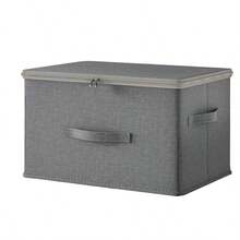 1个带拉链的防尘衣柜收纳盒，采用透气面料制成，可折叠设计，适合存放衣服、玩具、娃娃、鞋子、毯子、枕头和床上用品，非常适合衣柜、宿舍和家居收纳。 - 灰色 - 查看 10