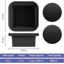 2 Cup Silicone Freezer Trays With Lid 4 Pack Silicone Freezer Molds Soup Freezer Containers Make 4 Perfect Soups, Broths, Stews, Sauces, Curries - 單孔 4 件裝 黑色 - 查看 3