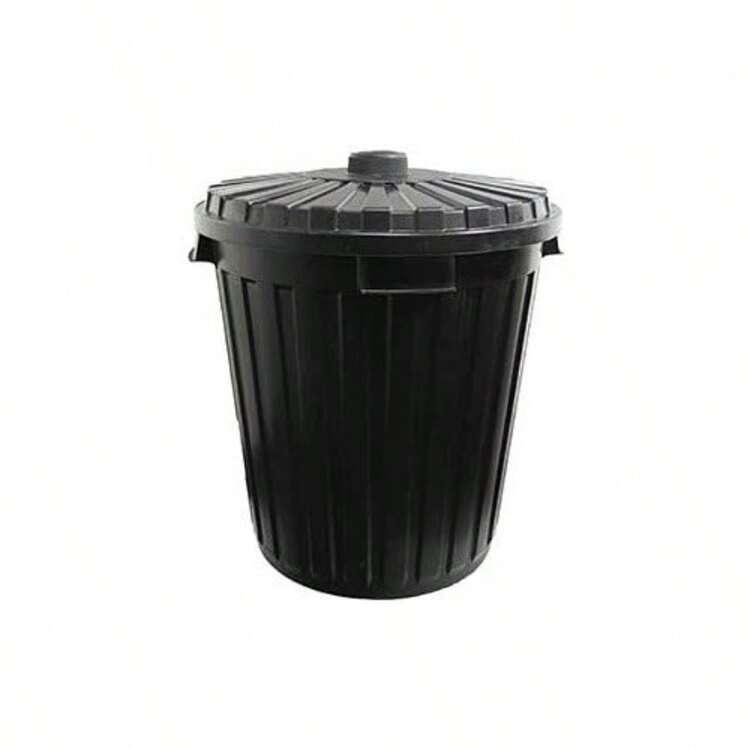 Garbage Bin 75 Litre Capacity Black - Black - View 3