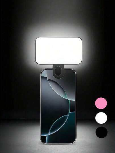 1 pieza Luz de relleno LED para selfie, luz de selfie portátil, luz de relleno con clip, lámpara de selfie para teléfono, luz de anillo de selfie LED portátil, luz de espejo, para teléfonos móviles y computadoras, maquillaje, conferencias de Zoom, transmisión en vivo, vlog, selfies perfectas y videollamadas 250mAh para acampada, decoración de habitaciones, transmisión en vivo, iluminación para videoconferencias, fotografía y video, regalo encantador adecuado para selfies y transmisión en vivo, fotografía, luz portátil