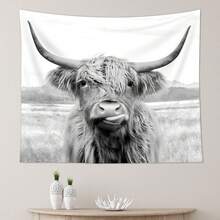 AMBZEK Highland Cow Tapestries, Interesting Western Decorations, Wall Art, Bedroom, Dormitory, Living Room - Nhiều màu - Xem 1