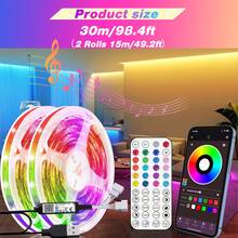 3ft-100ft Led Strip Lights With Music Sync Color Change, With App And 44 Key Remote Control, Timing Settings, Brightness Adjustment, Easy To Install, Led Lights Suitable For Bedroom, Room, Living Room, Home Decor, Halloween Party Party Atmosphere Decoration, Christmas Decor(Requires 2 Batteries AAA Battery)