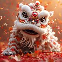 Classic Retro  Red Lion Dance Brooch With Artificial Crystal Decoration Traditional Chinese Design Ladies Art Celebration Accessories Suitable For All Seasons - 1 - 查看 6