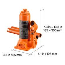 Hydraulic Bottle Jack, 4 Ton (8818.4 Lbs) Capacity, 7.3-13.8 Inch Lifting Range, Heavy Duty Welded Bottle Jack For Car, SUV, Pickup, Auto Repair, House Lift And Agricultural Equipment, Orange - 4T 7.3-13.8 Inch - View 10