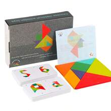 2 món đồ chơi giáo dục xếp hình Tangram mới năm 2025, bảng hình học không gian tự làm, quà tặng sinh nhật/giáng sinh/hoàn hảo cho bé trai và bé gái - Nhiều màu - Xem 13