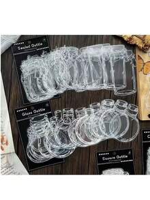 20pcs Transparent Jar Shaped Dried Flower Mold, Creative DIY Pressed Flower Bookmark Decorative Material, Handmade Scrapbooking, Random Shapes - Multicolor - View 5