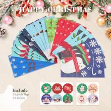 Christmas Treat Bag Small Xmas Gift Bag For Kid Holiday Goodie Party Favor Paper 24 Pack# DOUYYY