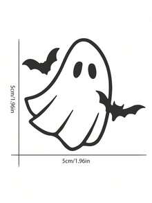 Cute Rearview Mirror Stickers, Bat Stickers, Ghost Hugging Bat, I Love Halloween, Halloween Stickers - Black - View 6