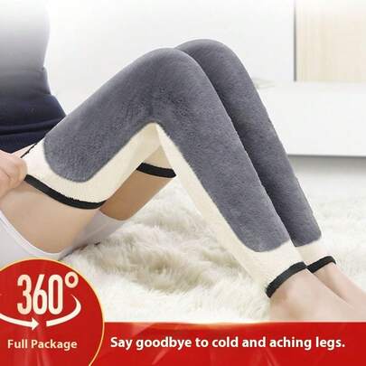 1pc Winter Knee Warmer, Elongated Faux Lamb Wool Thermal Insulation Leg Sleeve, Windproof And Warm For Riding, Elderly Cold Legs