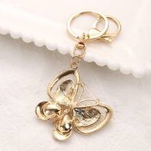 Llavero de coche con mariposa de strass, llavero de bolso de metal con diseño lindo, accesorio casual de aleación de zinc con mariposa estilo europeo y americano, regalo de Navidad y otoño