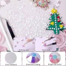 25000Pcs White AB Rhinestones For Bedazzling Kit, 3-5mm Resin Flatback Rhinestones Bulk Bedazzle Gems Diamonds For Crafts DIY Shoes, Clothing{"Color_name":"WhiteAB"} - 白色AB - 查看 4