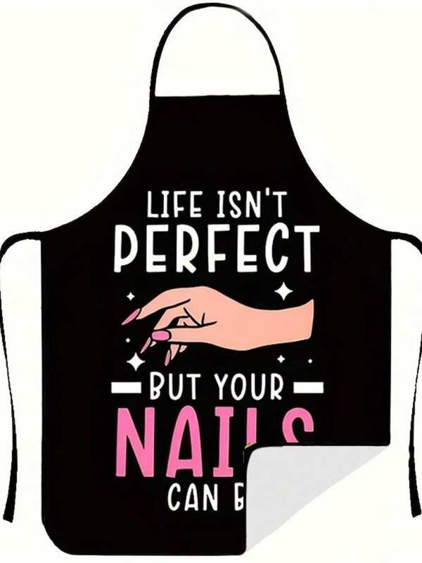 1pc Charming Apron - Adorable Printed Design, Suitable For Hairstylists And Manicurists, Cooking And Baking, Durable And Fashionable Polyester Kitchen Apron
