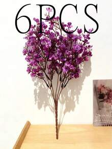 4 pièces/1 pièce Fleur artificielle en forme d'étoile, mini fleur artificielle, fleur artificielle bleue, fleurs artificielles de gypsophile. Bouquet de mariée artificiel pour décoration de mariage DIY, décoration de fête, décoration de la maison. Fleurs artificielles en branche