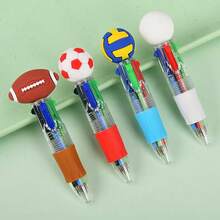 Multicolor Rugby Football Basketball Ballpoint Pen Retractable 4 Colored Pens Cool Ball Sports Soccer Mini Pen 4 Color Pens Football Party Favors Multicolor Ballpoint Pen Retractable 4 In 1 For School Students Sports Party Supplies,Office Accessories,Stationery Set,Christmas Crafts,Christmas Decorations,Christmas Gift,Christmas Stocking Fillers - Multicolor - View 7