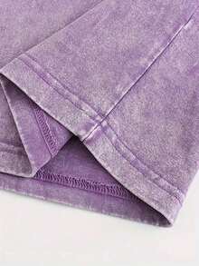 230g Double-Sided Washed Anti-Social Club Washed T-Shirts Printed T-Shirts, High-Quality Batik Cotton Vintage Fashion Brand T-Shirts, Men's And Women's T-Shirts, Recent Explosions, Summer T-Shirts, Holiday Gifts, Perfect. - Purple - View 5