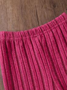 Baby Girls' Casual Flare Sleeve Floral Print Long Sleeve Top And Pants Set, Spring/Autumn/Winter