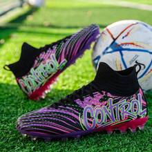 SUNAIS Men's Soccer Cleats, Professional Football Boots, High Top Indoor & Outdoor Soccer Shoes, Futsal Training Sneakers - Black - View 5