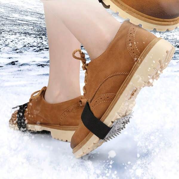 2 Stücke einstellbare Edelstahl Schneekrallen Traktion Ketten, geeignet für Fahren, Gehen und Winterrutschfestigkeit, Outdoor Traktion Hilfe, rostbeständiges Material, korrosionsbeständiger Griff, Traktion Verstärker, Geländefahrer, Winterfahrer