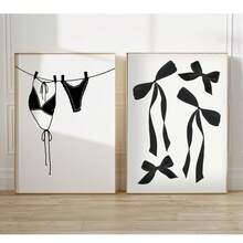 1/3 peças sem moldura estampa de leopardo preto e branco, design de laço estampado completo, conjunto de decoração de quarto monocromático feminino, arte de parede minimalista, pôsteres divertidos, decoração de quarto, impressões de parede para quarto, itens essenciais para dormitório universitário, estética de quarto feminino, presente chique para decoração de quarto de menina