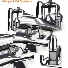 Basics Transparent school backpack made of durable waterproof PVC material with sturdy shoulder straps ideal for daily use in rainy weather school college travel and outdoor activities offering excellent protection for books electronics and personal items - como en la foto - Ver 1