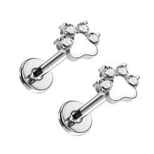 1pc 925 Sterling Silver Elegant Zirconia Inlaid Heart & Olive Leaf Stud Earrings For Women, Suitable For Daily Wear And Gift For Holidays, Birthdays