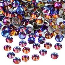 2880PCS Art Nail Rhinestones Non Hotfix Glue Fix Round Crystals Glass Flatback For DIY Jewelry Making With One Picking Pen (Ss3 2880pcs, Blue Volcanic){"Color_name":"BlueVolcanic","Size_name":"Ss32880pcs"} - BlueVolcanicss32880件 - 查看 2