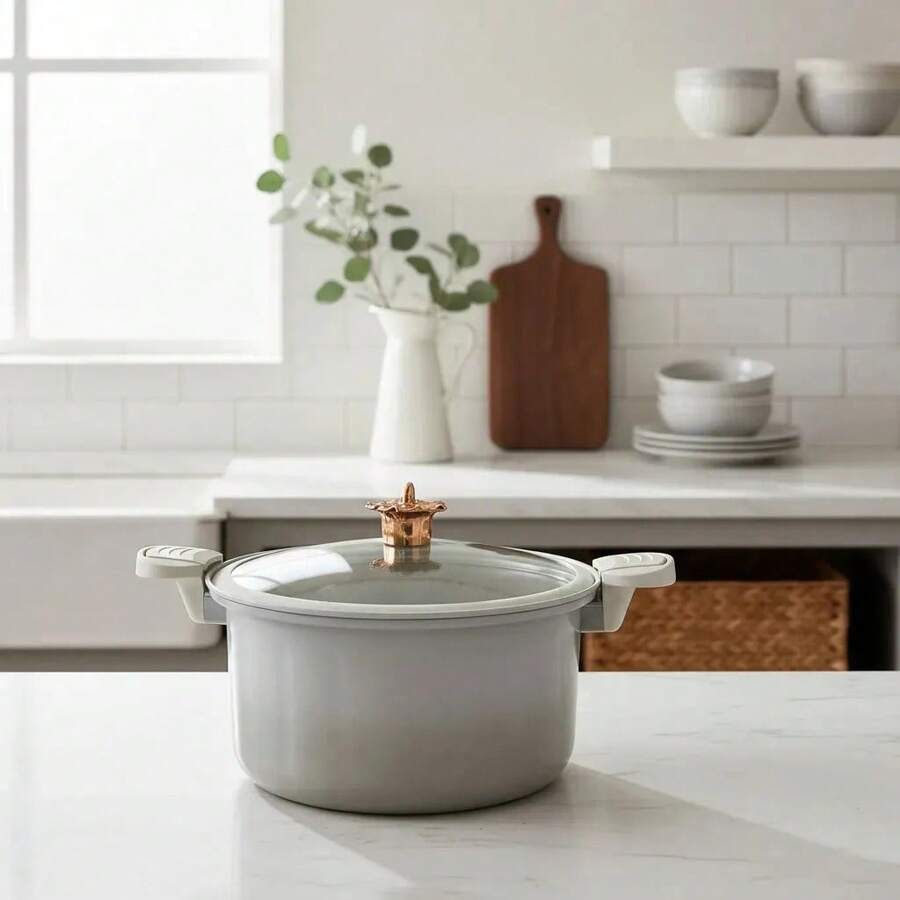 Olla A presión Diseño Con Degradado-Olla 4.5 Litros 5 litros Multifuncional Antiadherente Cocina Hogar - Amarillo - Ver 1