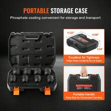 Axle Nut Impact Socket Set, 1/2" Drive Deep 6-Point 8-Piece SAE Spindle Nut Socket Set, CR-MO Heat Treated Large Socket Set With Storage Case, For Auto Repair, Removing Or Installing Axle Nuts - Black - View 6