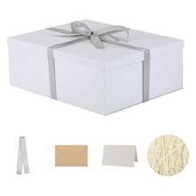 Caja de regalo extra grande con tapa de 17x13x6 pulgadas, cajas de regalo blancas para empaquetar regalos para cumpleaños, Día de San Valentín, Navidad, aniversarios, incluye relleno de papel picado, sobre, tarjeta, cinta, BXIUHFH - Multicolor 195 - Ver 1